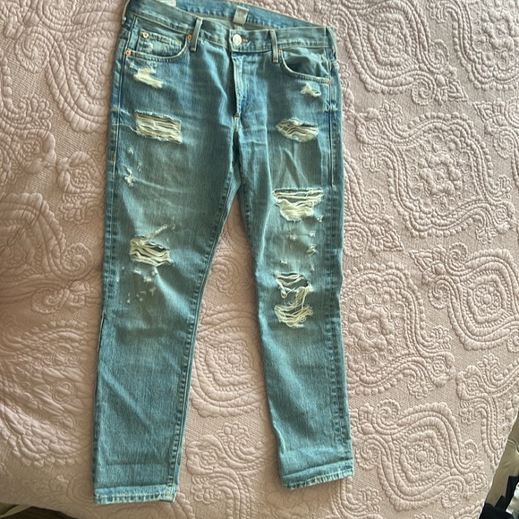 True Religion Audrey boyfriend frayed jeans Mid Rise - Picture 3 of 10
